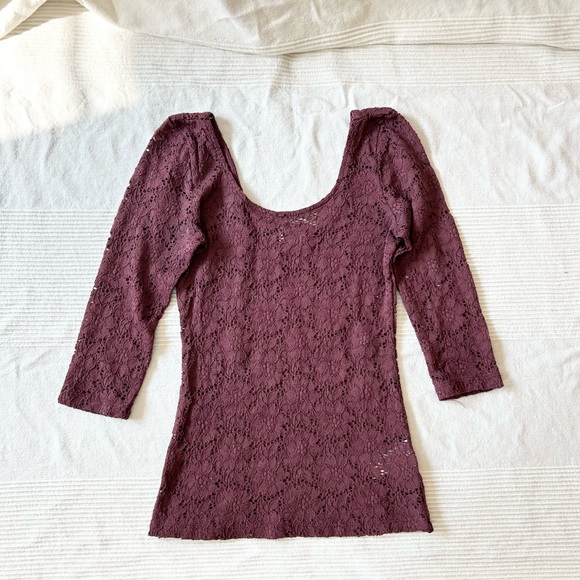 Urban Outfitters Pins and Needles Purple Lace Scoop Neck Top - Picture 3 of 14